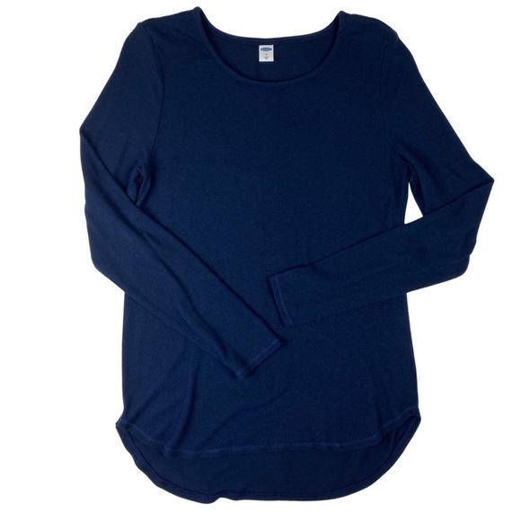 Old Navy Lightweight Navy Blue Pullover Top, Soft, Flowy, High-Low Round Hem, S - Picture 1 of 8
